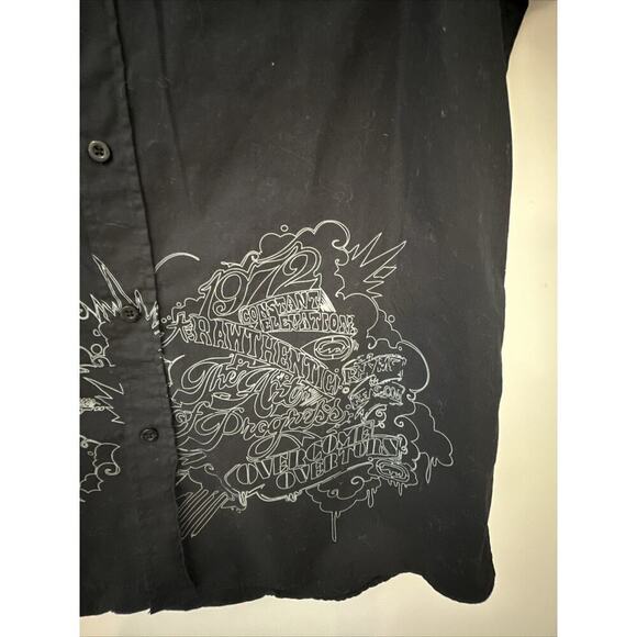 Eckō Unltd. Black Button Down Men’s Short Sleeve Graphic Shirt Size L - Picture 10 of 10